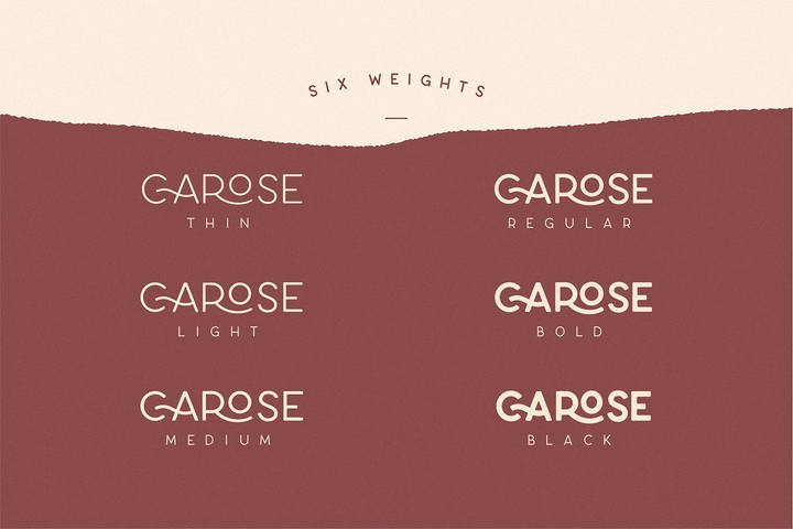 Beispiel einer Carose Thin-Schriftart